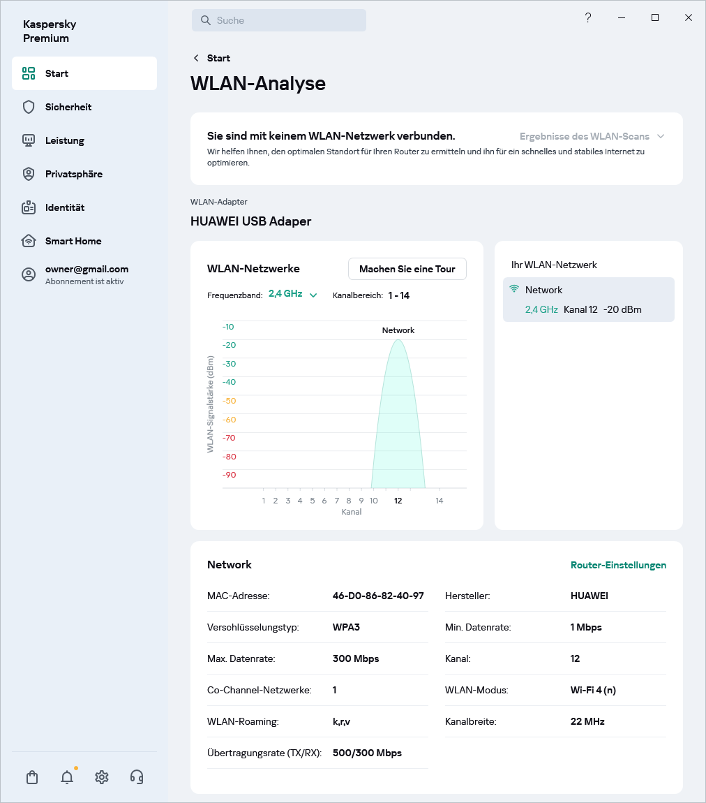 Fenster mit WLAN-Netzwerken