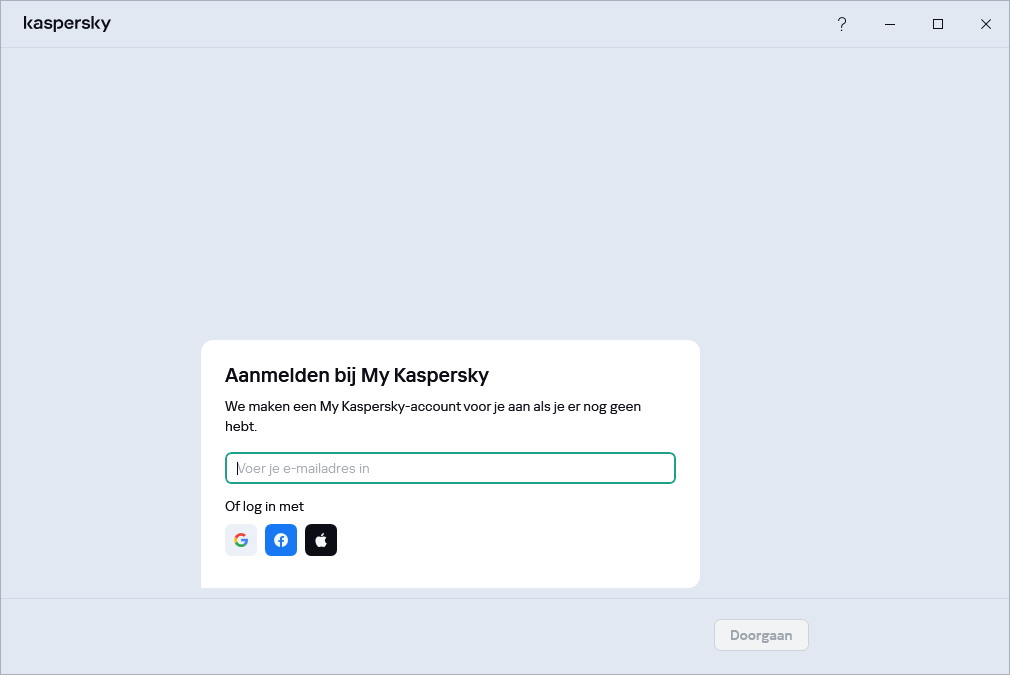 Stap waar u zich kunt aanmelden bij My Kaspersky om uw abonnement te herstellen