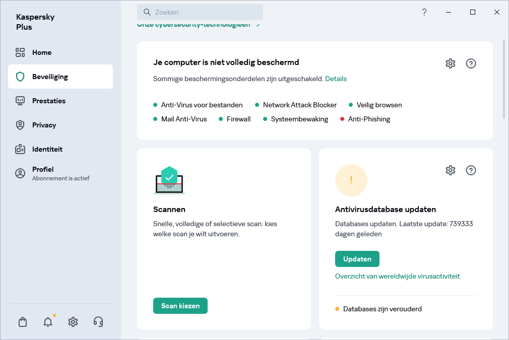 Update van antivirusdatabase