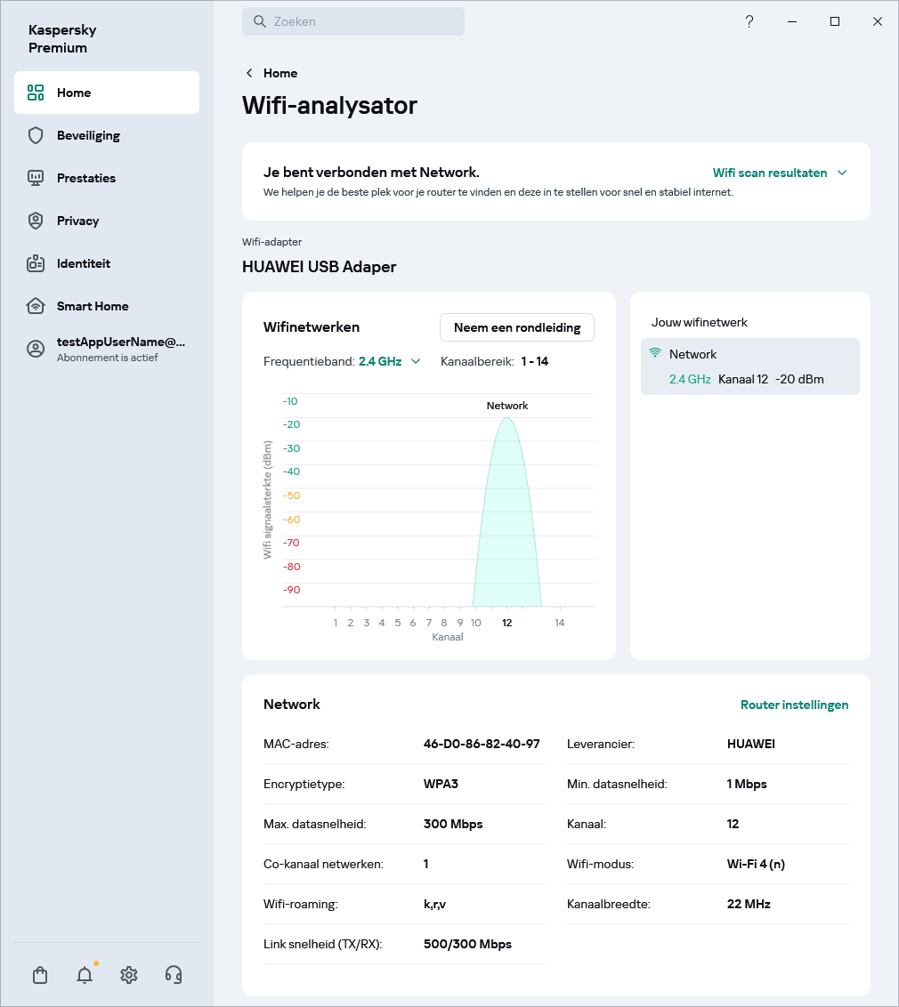 Venster met wifinetwerken