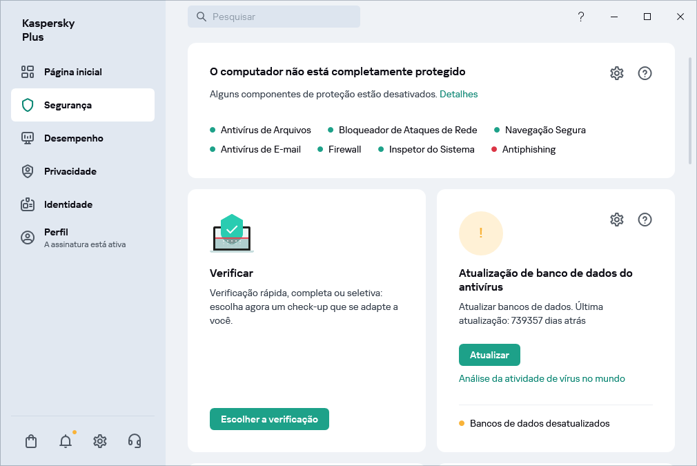 Atualização de banco de dados do antivírus