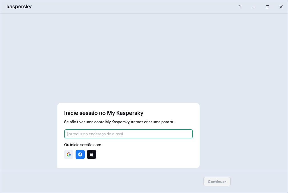 Passo onde pode iniciar sessão no My Kaspersky para restaurar a sua subscrição
