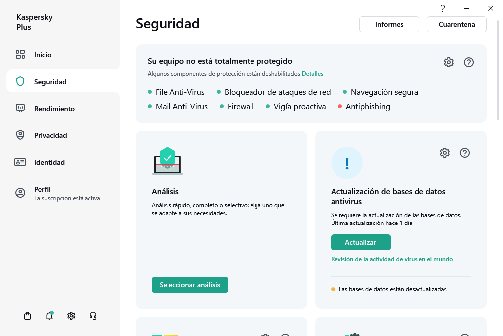 Actualización de bases de datos antivirus