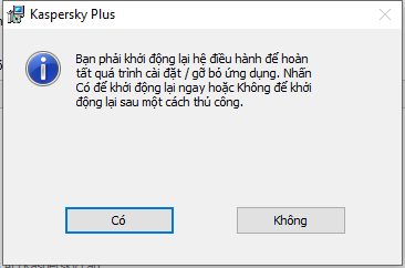 Cửa sổ nhắc khởi động lại máy tính